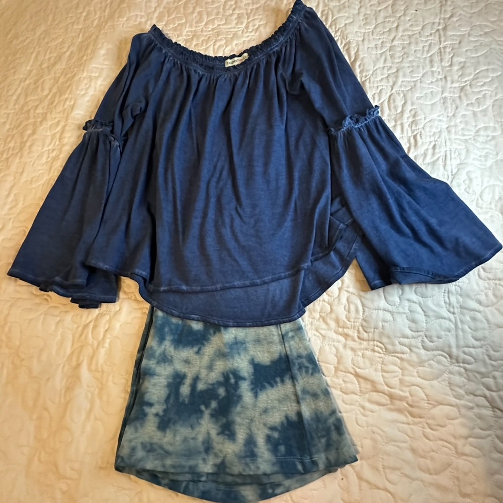 Paper Flower Girls Bell Bottom Outfit